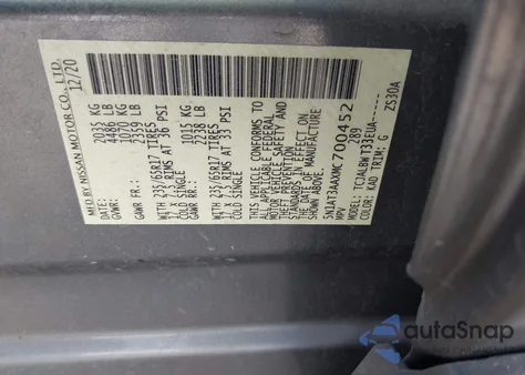 2021 Nissan Rogue S Fwd z USA, uszkodzony, nr VIN 5N1AT3AAXMC700452